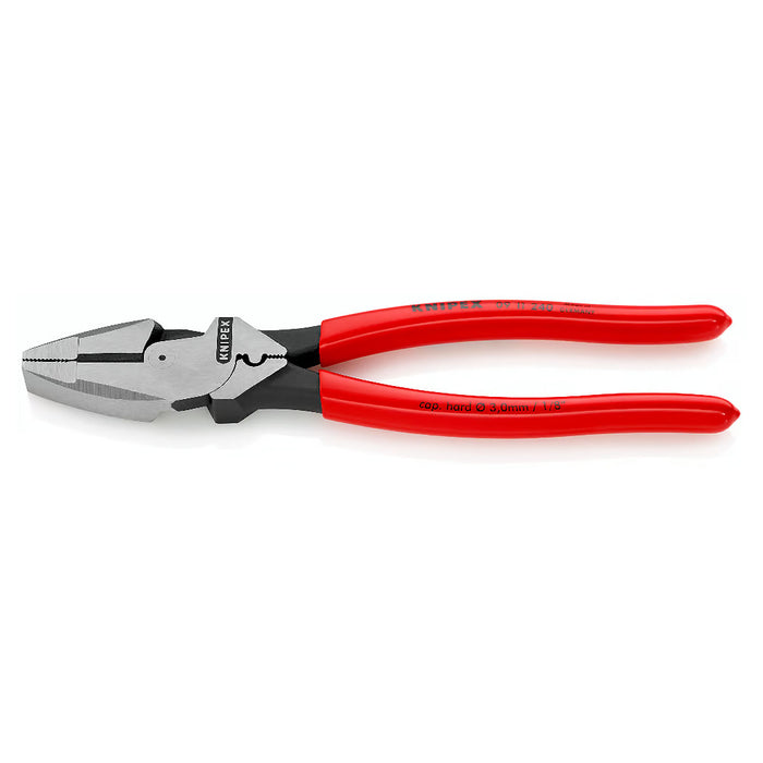 Kìm bằng trợ lực, có ngàm bấm cose phổ thông KNIPEX 09 11 240 chuyên dùng cho thợ điện, chiều dài 240mm, mạ đen nhám tay cầm bọc nhựa kháng dầu mỡ