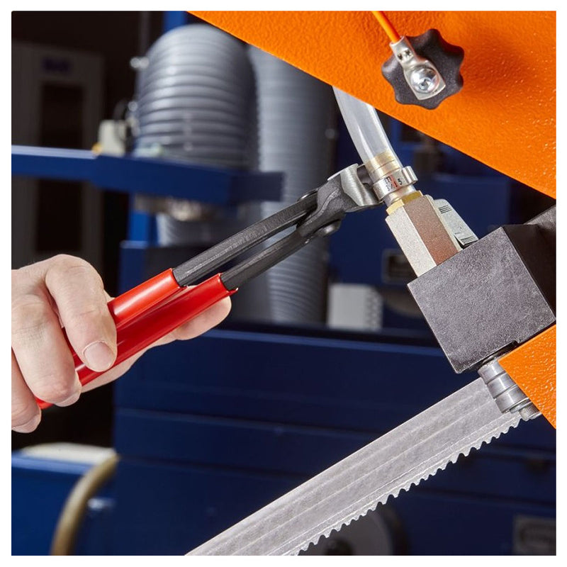 Kìm càng cua, chuyên dùng siết cổ dê KNIPEX 10 99 I220 chiều dài 220mm, mạ đen nhám, tay cầm bọc nhựa kháng dầu mở