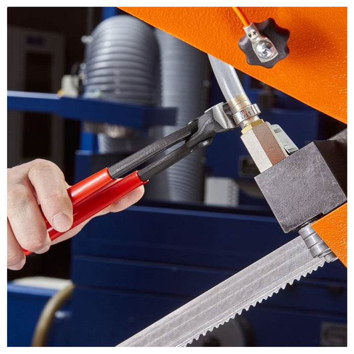 Kìm càng cua, chuyên dùng siết cổ dê KNIPEX 10 99 I220 chiều dài 220mm, mạ đen nhám, tay cầm bọc nhựa kháng dầu mở