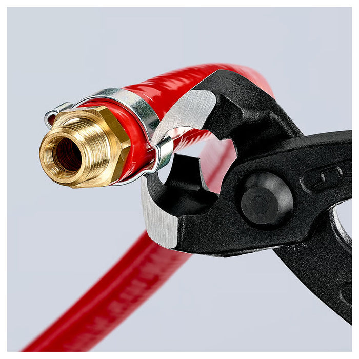 Kìm càng cua, chuyên dùng siết cổ dê KNIPEX 10 99 I220 chiều dài 220mm, mạ đen nhám, tay cầm bọc nhựa kháng dầu mở