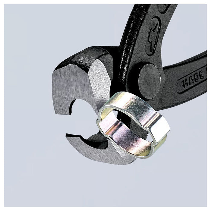 Kìm càng cua, chuyên dùng siết cổ dê KNIPEX 10 99 I220 chiều dài 220mm, mạ đen nhám, tay cầm bọc nhựa kháng dầu mở