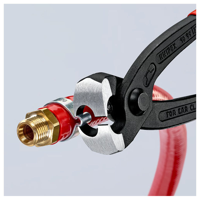 Kìm càng cua, chuyên dùng siết cổ dê KNIPEX 10 99 I220 chiều dài 220mm, mạ đen nhám, tay cầm bọc nhựa kháng dầu mở