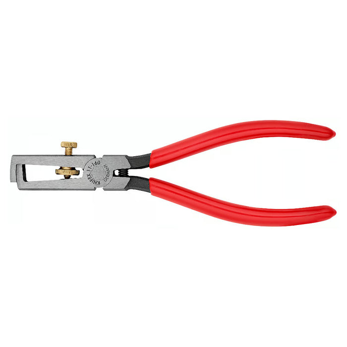 Kìm tuốt dây KNIPEX 11 01 160 khả năng tuốt dây tối đa 10mm², mạ đen nhám tay cầm bọc nhựa kháng dầu mỡ