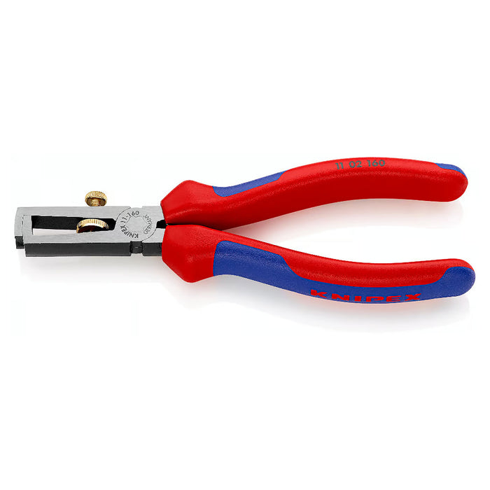 Kìm tuốt dây KNIPEX 11 02 160 khả năng tuốt dây tối đa 10mm², mạ đen nhám