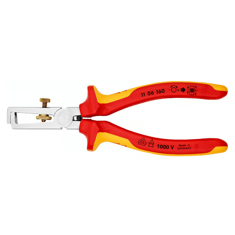 Kìm tuốt dây KNIPEX cách điện 1000V khả năng tuốt tối đa 10mm², mạ chrome