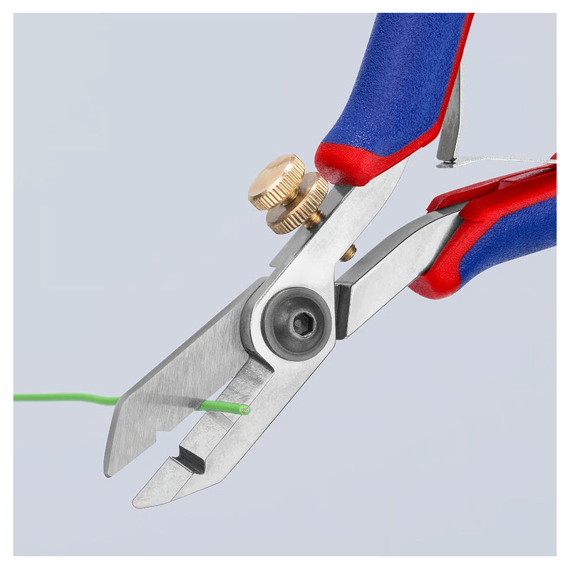 Kìm cắt có lỗ tuốt dây chuyên dùng cho các dây mỏng KNIPEX 11 82 130 khả năng tuốt từ 0.01 - 0.75mm²