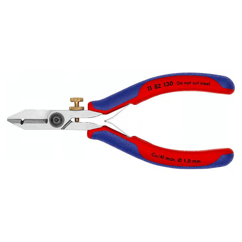 Kìm cắt có lỗ tuốt dây chuyên dùng cho các dây mỏng KNIPEX 11 82 130 khả năng tuốt từ 0.01 - 0.75mm²