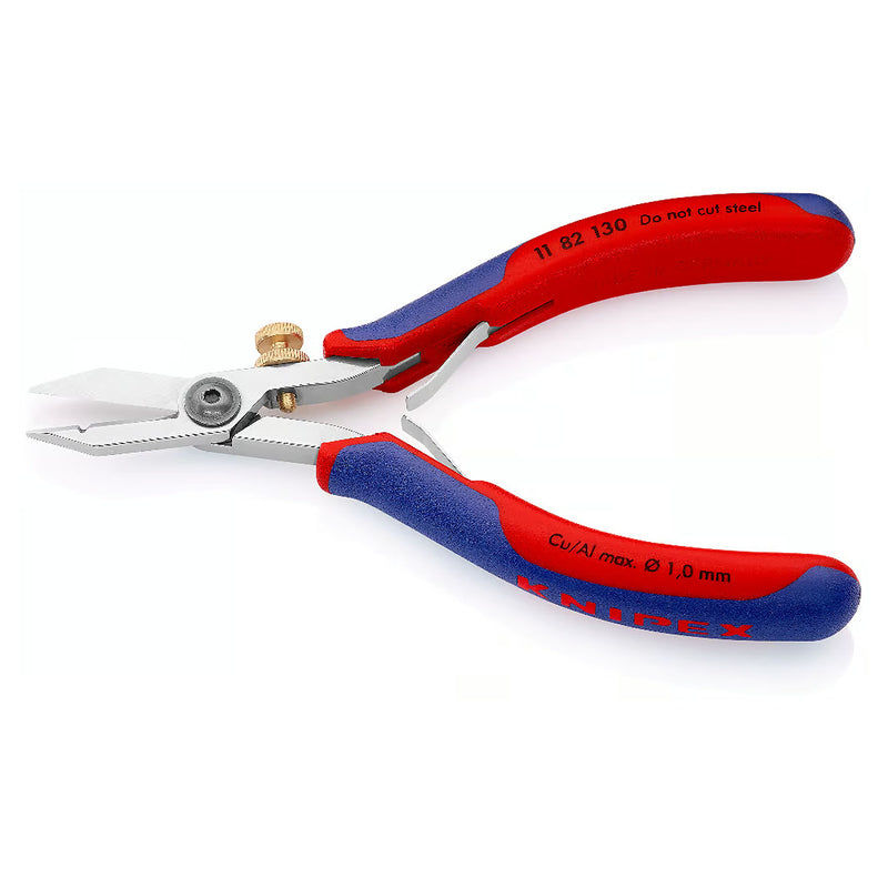 Kìm cắt có lỗ tuốt dây chuyên dùng cho các dây mỏng KNIPEX 11 82 130 khả năng tuốt từ 0.01 - 0.75mm²