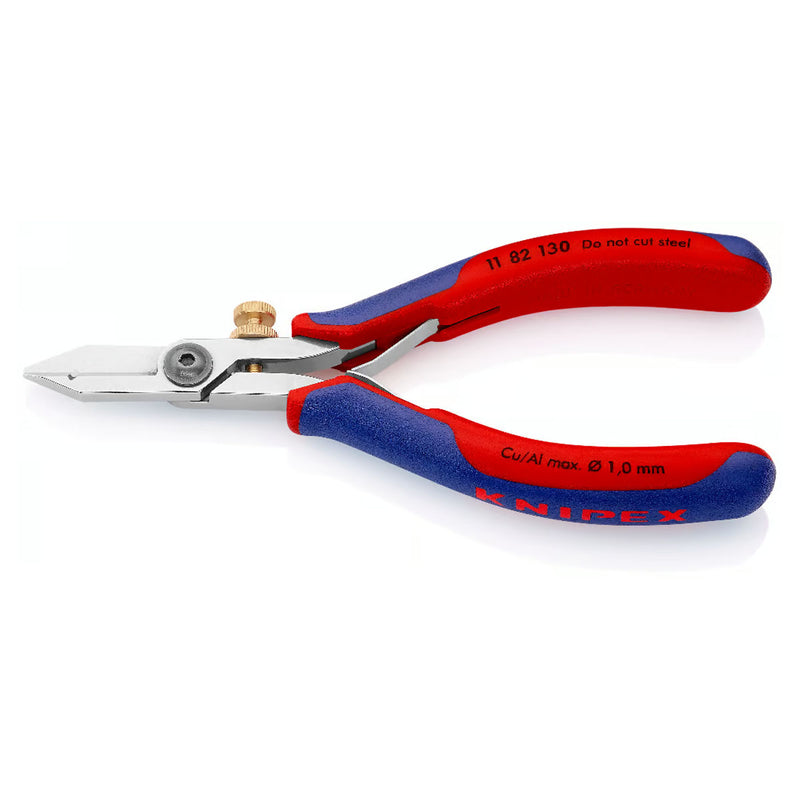 Kìm cắt có lỗ tuốt dây chuyên dùng cho các dây mỏng KNIPEX 11 82 130 khả năng tuốt từ 0.01 - 0.75mm²