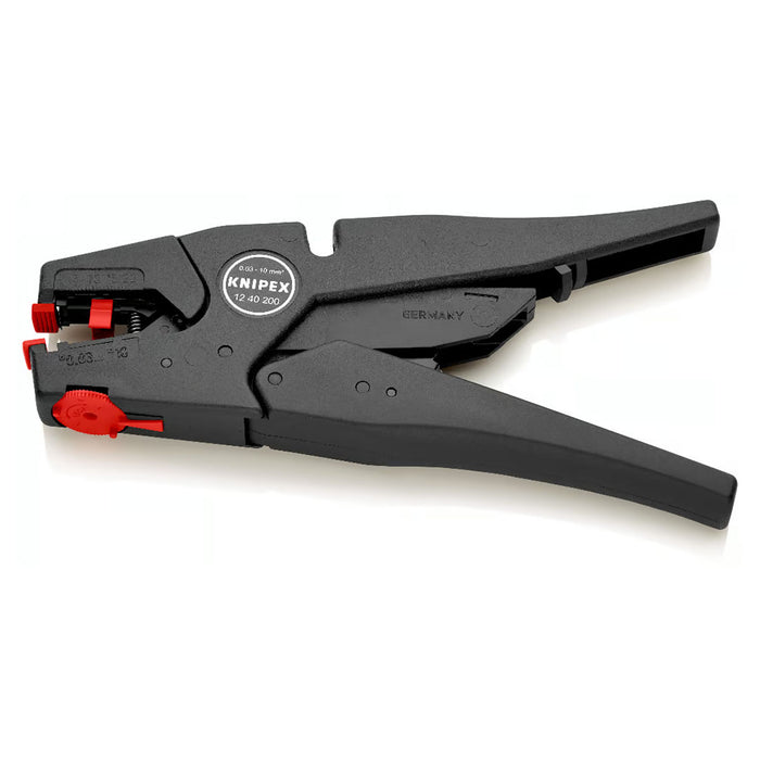 Kìm tuốt dây tự động EvoStrip KNIPEX 12 40 200 khả năng tuốt từ 0,03 - 10mm², chiều dài 200mm