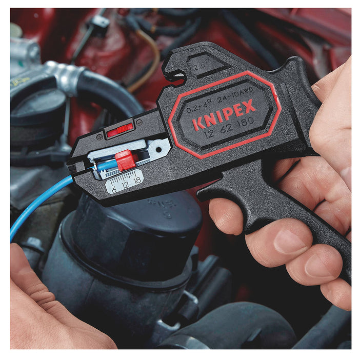 Kìm tuốt dây tự động KNIPEX 12 62 180 khả năng tuốt từ 0,2 - 6mm², chiều dài 180mm