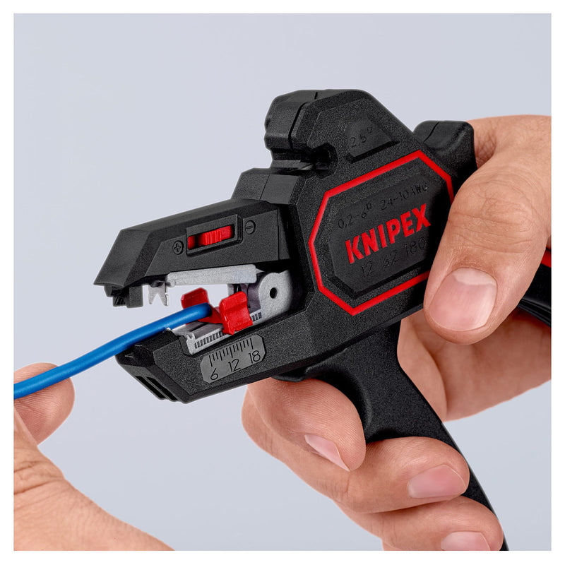 Kìm tuốt dây tự động KNIPEX 12 62 180 khả năng tuốt từ 0,2 - 6mm², chiều dài 180mm