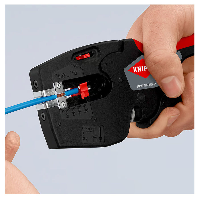 Kìm tuốt dây tự động, tích hợp bấm cose NexStrip KNIPEX 12 72 190 khả năng tuốt từ 0,03 - 10mm², chiều dài 190mm