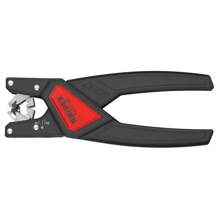 Kìm tuốt dây tự động dùng cho dây cáp điều khiển và tín hiệu KNIPEX 12 74 180 SB khả năng tuốt từ  4.4 - 7.5mm², chiều dài 175mm