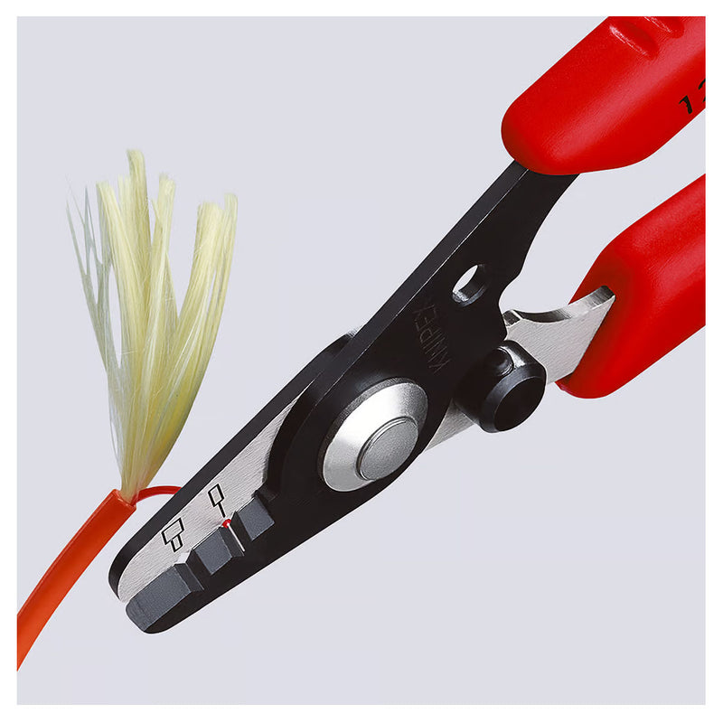 Kìm tuốt dây chuyên dụng cho dây cáp quang KNIPEX 12 82 130 SB khả năng tuốt từ Ø0.125mm - Ø0.250mm