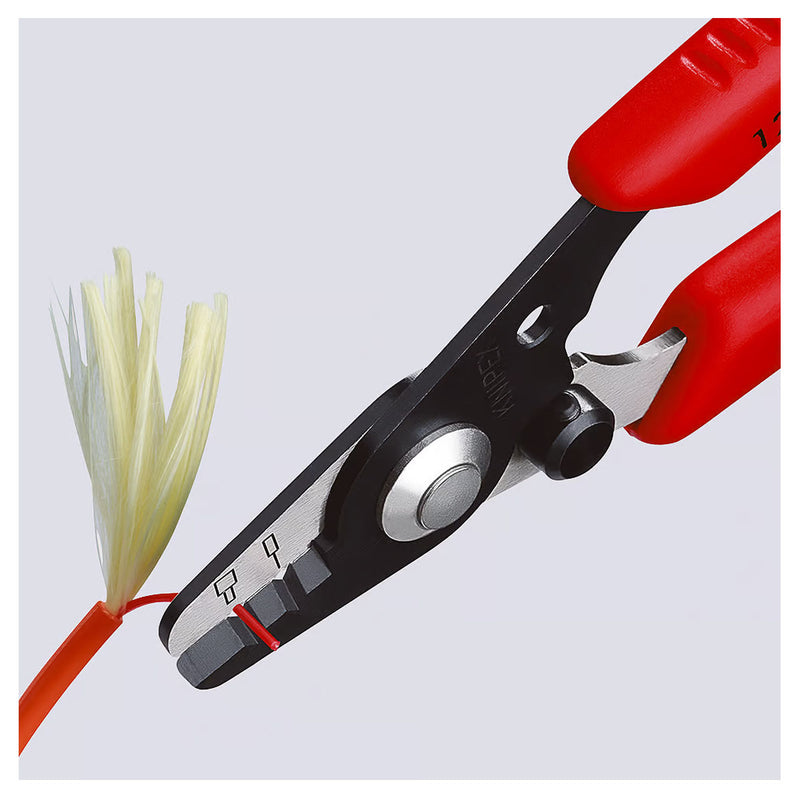 Kìm tuốt dây chuyên dụng cho dây cáp quang KNIPEX 12 82 130 SB khả năng tuốt từ Ø0.125mm - Ø0.250mm
