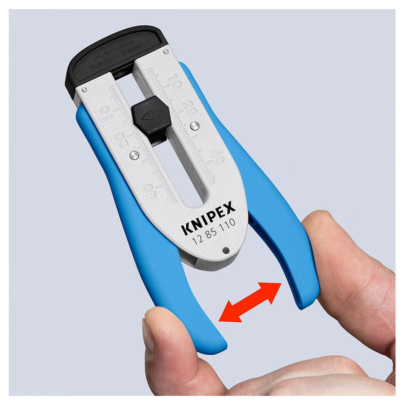 Dụng cụ tuốt dây cáp quang KNIPEX 12 85 110 SB, khả năng tuốt Ø0.125mm