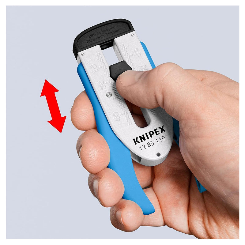 Dụng cụ tuốt dây cáp quang KNIPEX 12 85 110 SB, khả năng tuốt Ø0.125mm