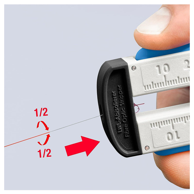 Dụng cụ tuốt dây cáp quang KNIPEX 12 85 110 SB, khả năng tuốt Ø0.125mm