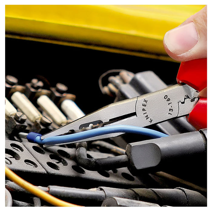 Kìm mũi nhọn đa năng KNIPEX 13 01 160 chiều dài 160mm, mạ đen nhám tay cầm bọc nhựa kháng dầu mỡ