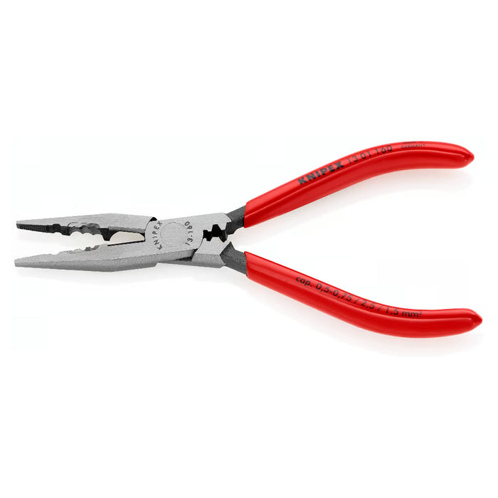 Kìm mũi nhọn đa năng KNIPEX 13 01 160 chiều dài 160mm, mạ đen nhám tay cầm bọc nhựa kháng dầu mỡ