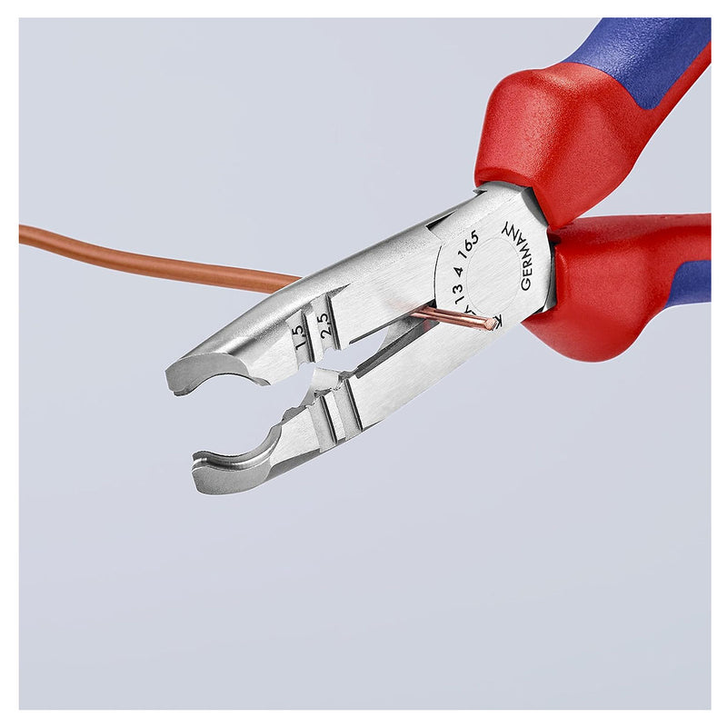 Kìm tuốt dây KNIPEX 13 45 165 khả năng tuốt từ 0.75 - 1.5/2.5mm², mạ chrome