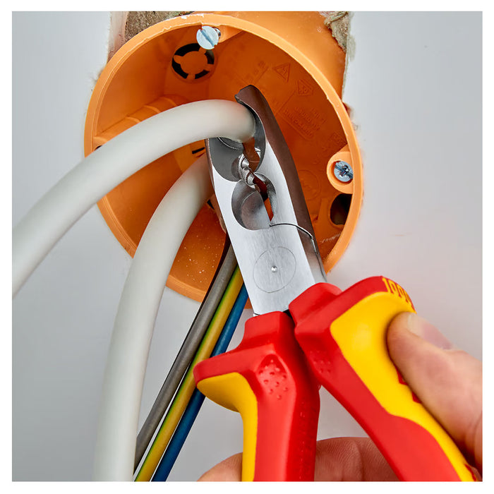 Kìm tuốt dây KNIPEX 13 46 165 cách điện 1000V khả năng tuốt từ 0.75 - 1.5/2.5mm², mạ chrome