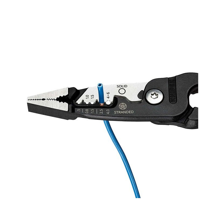 Kìm điện đa năng hệ mét KNIPEX 13 71 200 ME chiều dài 200mm, mạ đen nhám tay cầm bọc nhựa kháng dầu mở