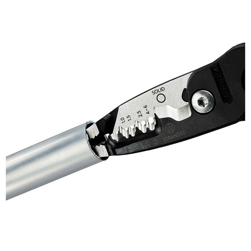 Kìm điện đa năng hệ mét KNIPEX 13 71 200 ME chiều dài 200mm, mạ đen nhám tay cầm bọc nhựa kháng dầu mở