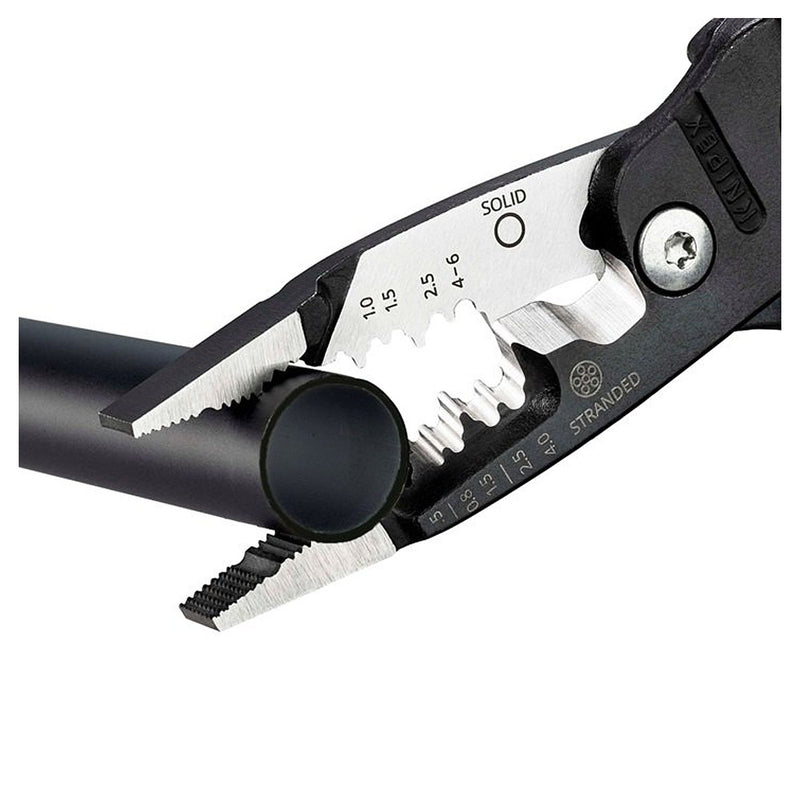 Kìm điện đa năng hệ mét KNIPEX 13 71 200 ME chiều dài 200mm, mạ đen nhám tay cầm bọc nhựa kháng dầu mở