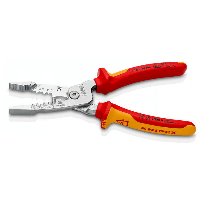 Kìm điện đa năng hệ mét KNIPEX 13 76 200 ME cách điện 1000V, chiều dài 200mm, mạ chrome