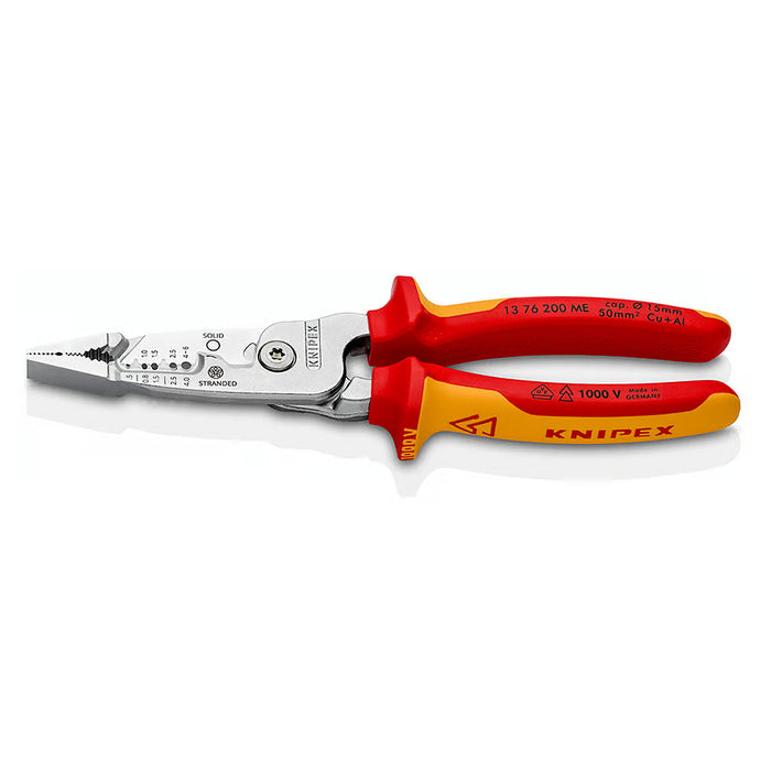 Kìm điện đa năng hệ mét KNIPEX 13 76 200 ME cách điện 1000V, chiều dài 200mm, mạ chrome