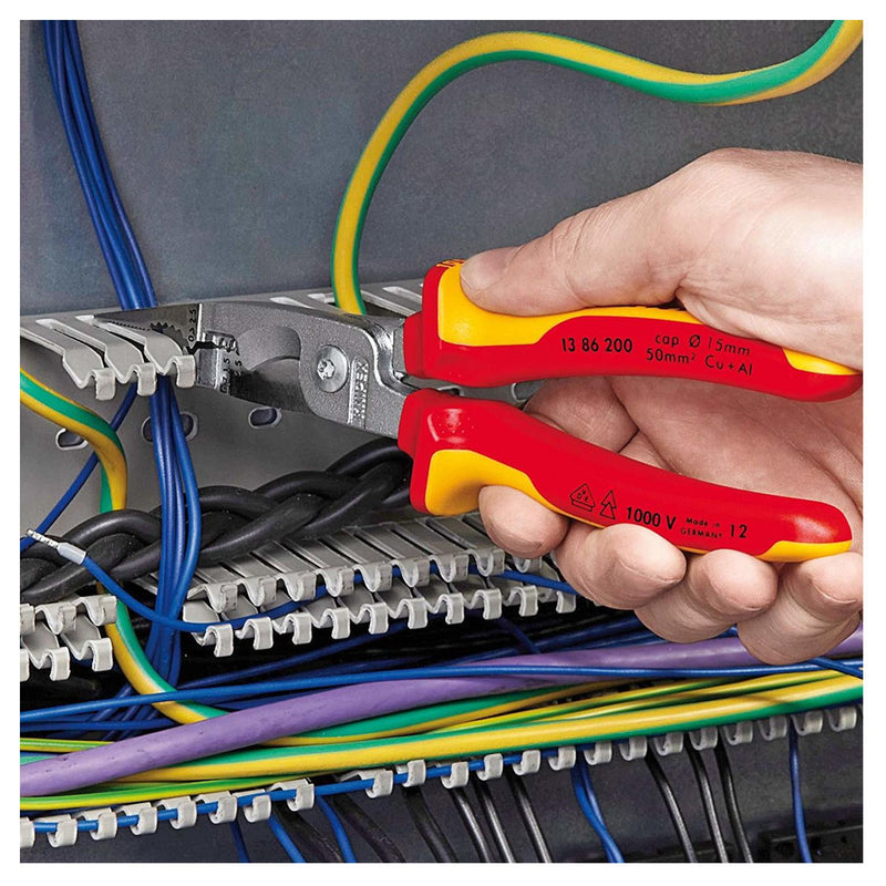 Kìm điện đa năng 6 trong 1 KNIPEX 13 86 200 cách điện 1000V chiều dài 200mm, mạ chrome