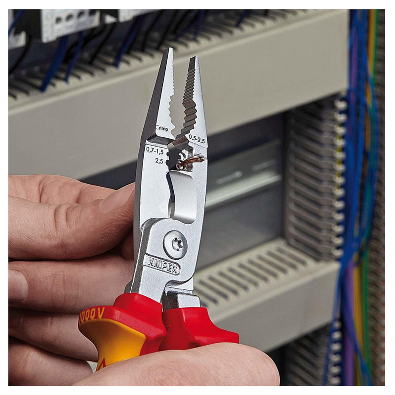 Kìm điện đa năng 6 trong 1 KNIPEX 13 86 200 cách điện 1000V chiều dài 200mm, mạ chrome