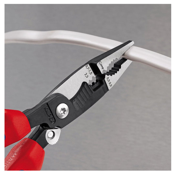 Kìm điện đa năng 6 trong 1 KNIPEX 13 92 200 có lò xo, nút khóa ngàm chiều dài 200mm, mạ đen nhám