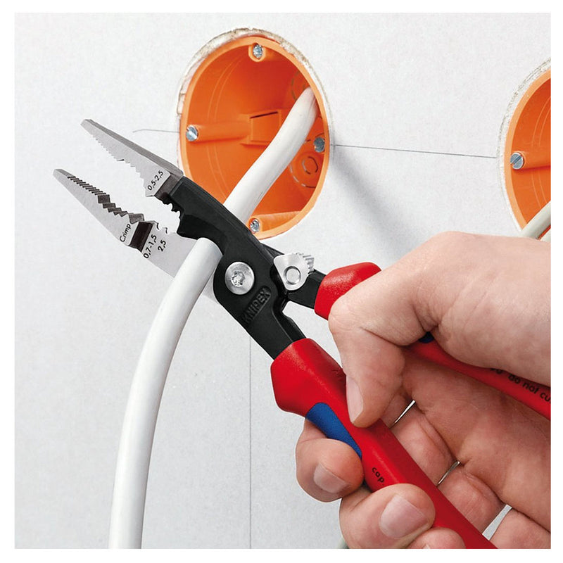 Kìm điện đa năng 6 trong 1 KNIPEX 13 92 200 có lò xo, nút khóa ngàm chiều dài 200mm, mạ đen nhám