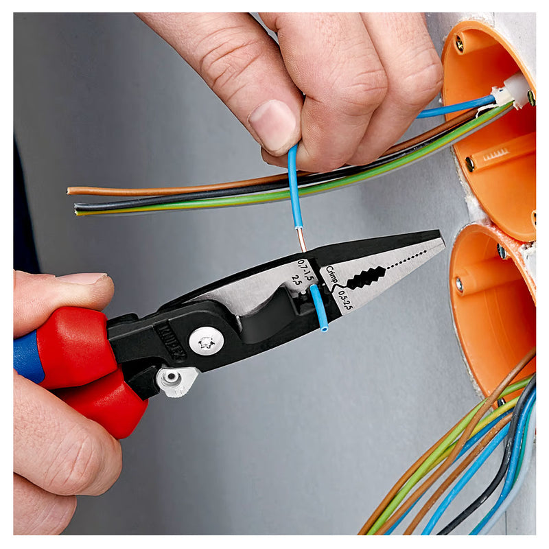 Kìm điện đa năng 6 trong 1 KNIPEX 13 92 200 có lò xo, nút khóa ngàm chiều dài 200mm, mạ đen nhám