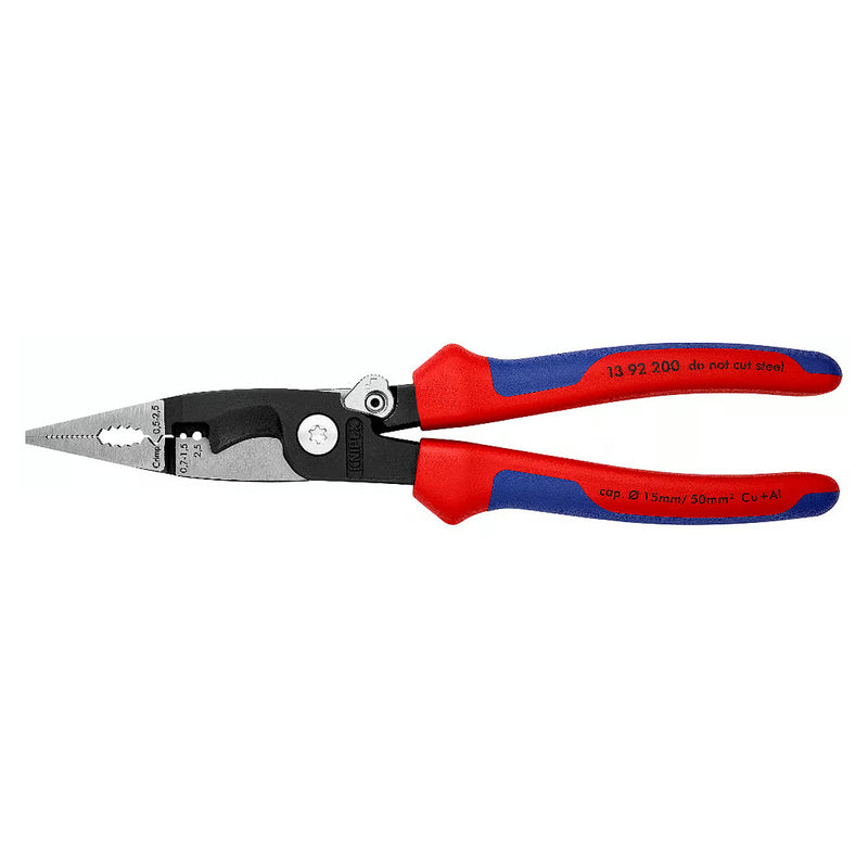 Kìm điện đa năng 6 trong 1 KNIPEX 13 92 200 có lò xo, nút khóa ngàm chiều dài 200mm, mạ đen nhám