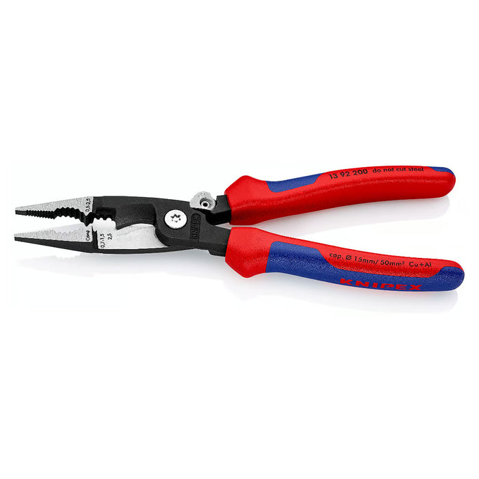 Kìm điện đa năng 6 trong 1 KNIPEX 13 92 200 có lò xo, nút khóa ngàm chiều dài 200mm, mạ đen nhám