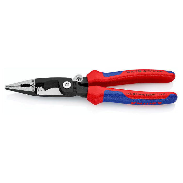 Kìm điện đa năng 6 trong 1 KNIPEX 13 92 200 có lò xo, nút khóa ngàm chiều dài 200mm, mạ đen nhám