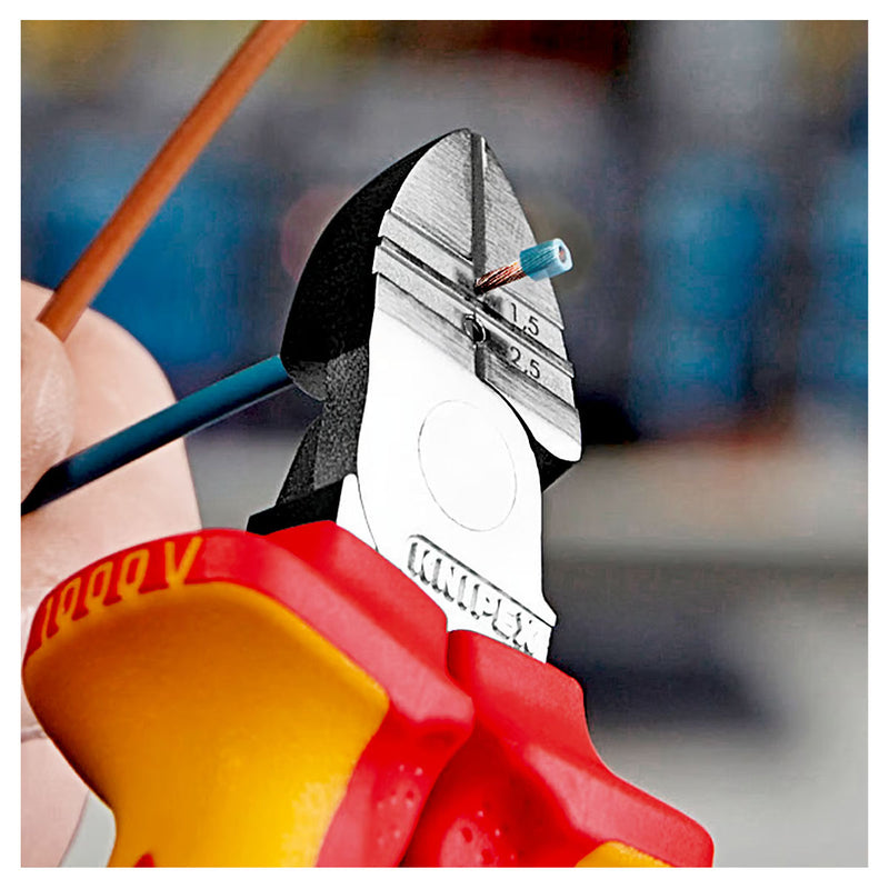 Kìm cắt có lỗ tuốt dây KNIPEX 14 26 160 cách điện 1000V chiều dài 160mm, mạ chrome