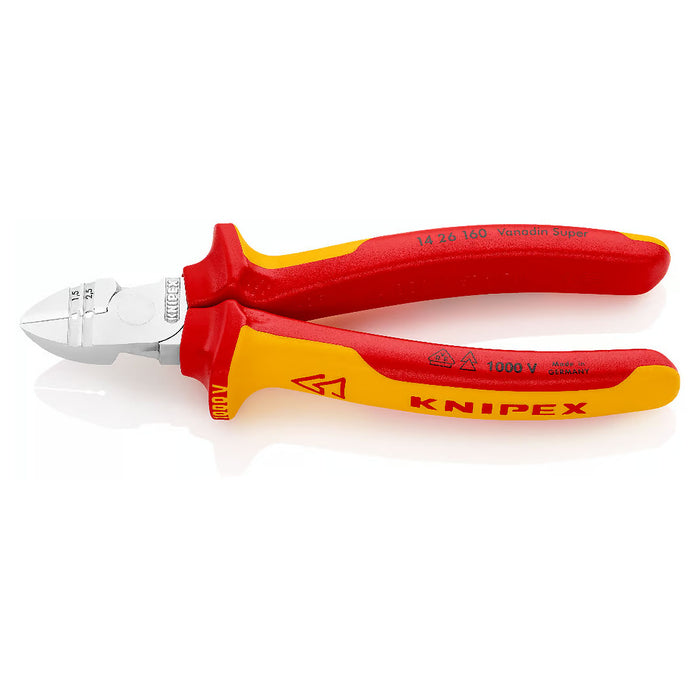 Kìm cắt có lỗ tuốt dây KNIPEX 14 26 160 cách điện 1000V chiều dài 160mm, mạ chrome