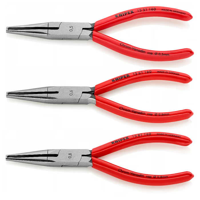 Kìm tuốt dây mũi nhọn chuyên dụng cho các loại dây mỏng KNIPEX khả năng tuốt từ Ø0.5 - Ø0.8mm tay cầm bọc nhựa kháng dầu mỡ