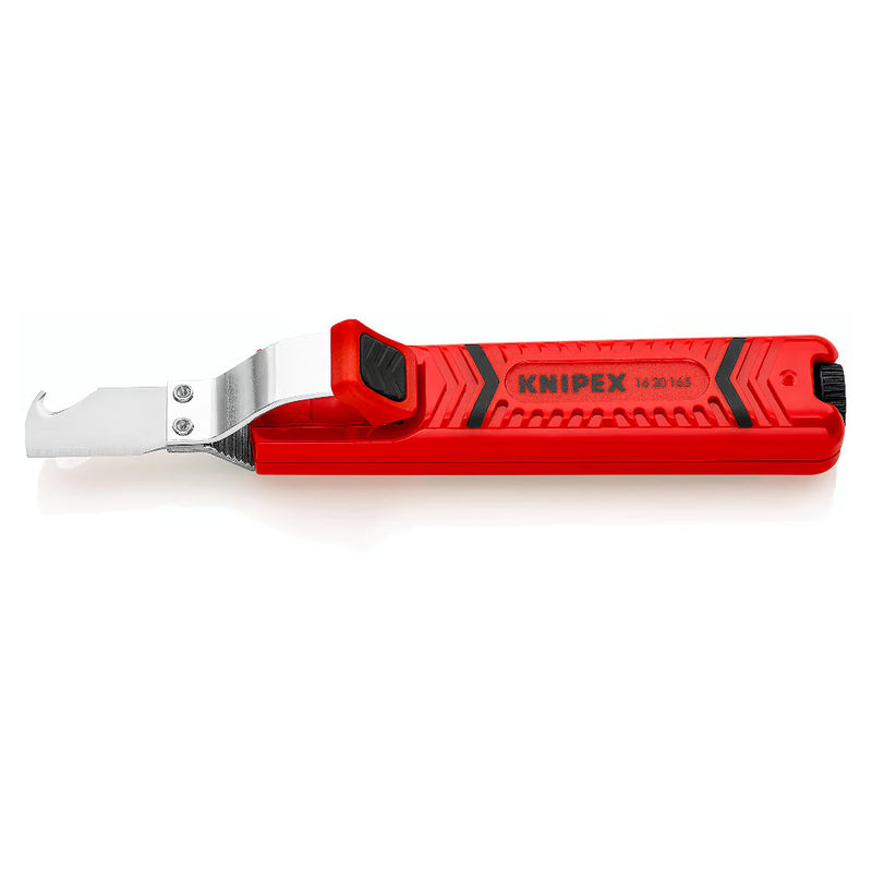 Dụng cụ tuốt dây, tích hợp dao rọc KNIPEX 16 20 165 SB khả năng tuốt từ Ø8mm - 28mm, chiều dài 165mm