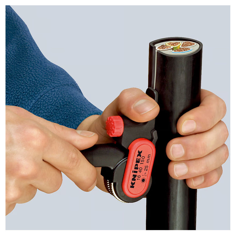 Dao rọc cáp có con lăn trợ lực KNIPEX 16 40 150 khả năng rọc >Ø25mm