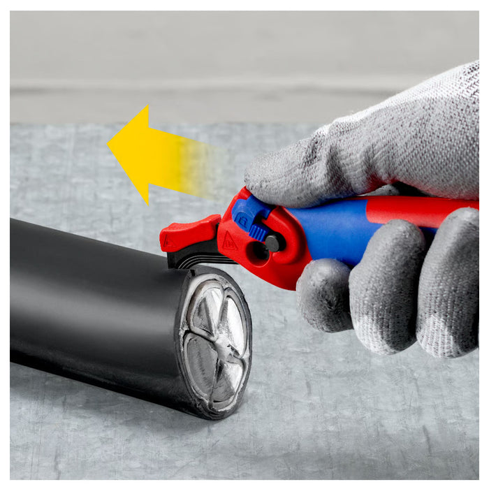 Dao rọc cáp, có trượt dẫn hướng KNIPEX 16 50 145 SB chiều dài 146mm