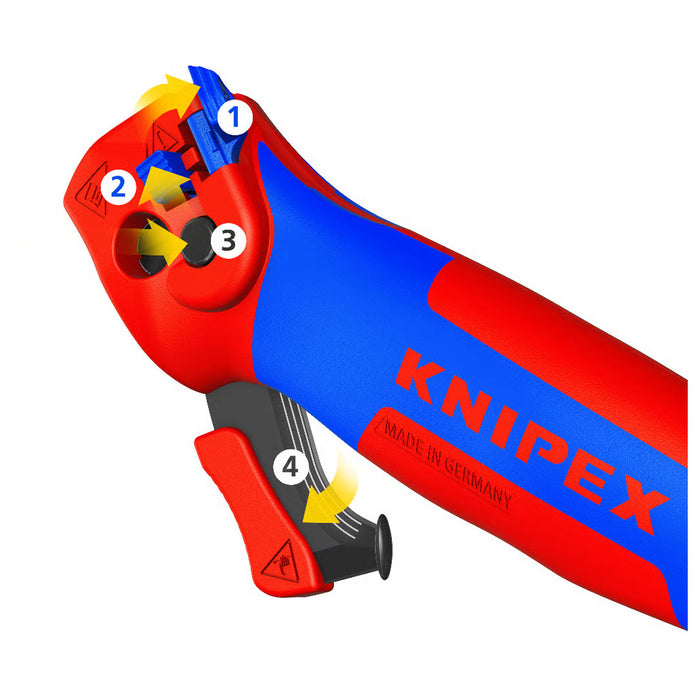 Dao rọc cáp, có trượt dẫn hướng KNIPEX 16 50 145 SB chiều dài 146mm