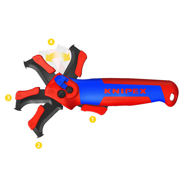 Dao rọc cáp, có trượt dẫn hướng KNIPEX 16 50 145 SB chiều dài 146mm