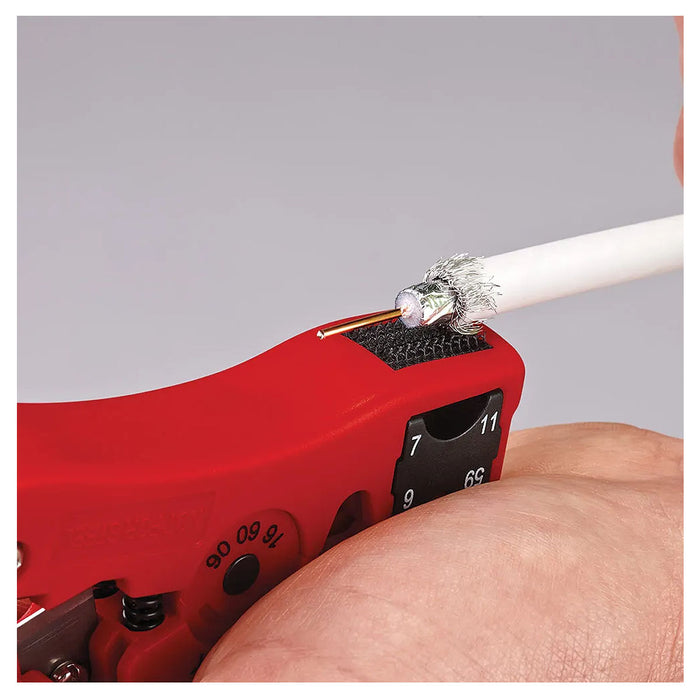 Dụng cụ tuốt dây cáp mạng, cáp đồng trục KNIPEX 16 60 06 SB