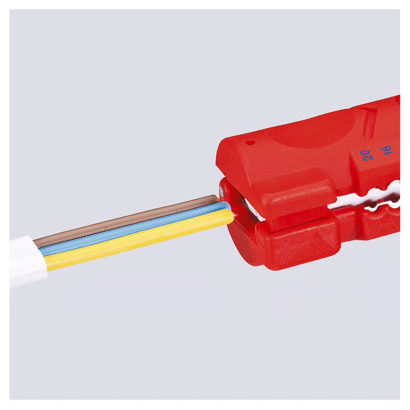 Dụng cụ tuốt dây chuyên dùng cho dây dẹp KNIPEX 16 64 125 SB khả năng tuốt từ 0.8 - 2.5mm²
